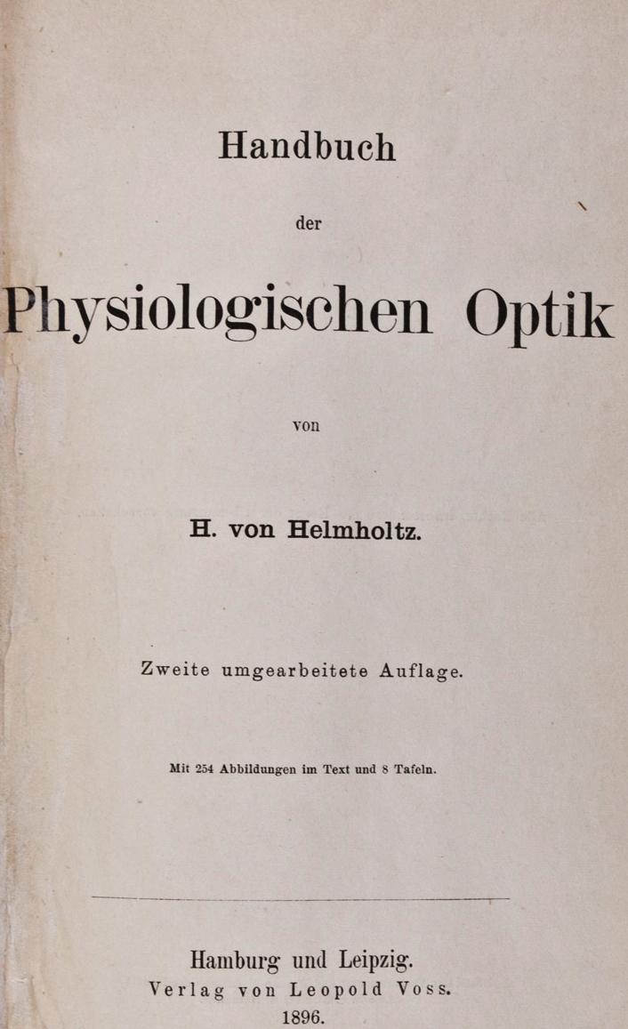 Title page of Hermann von Helmholtz